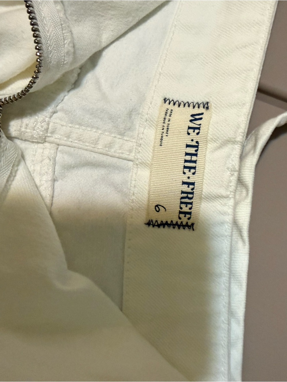 We The Free Off-White Denim Jacket with Logo Tag